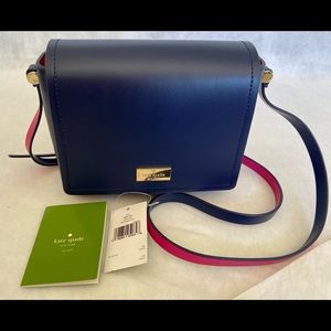 NEW Kate Spade Avva Arbour Hill Crossbody Flap Bag Purse Indigo/sweetheart Pink